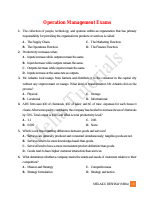 9. Operation Management Exit Exam Questions.pdf